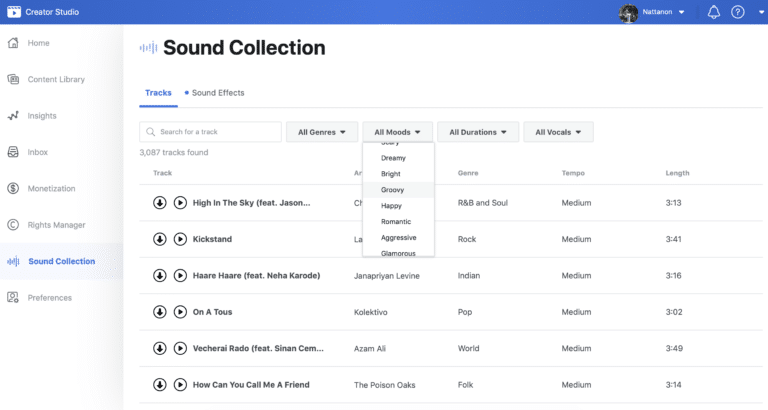 วิธีโหลดเสียงเพลงฟรี จาก Facebook Sound Collection