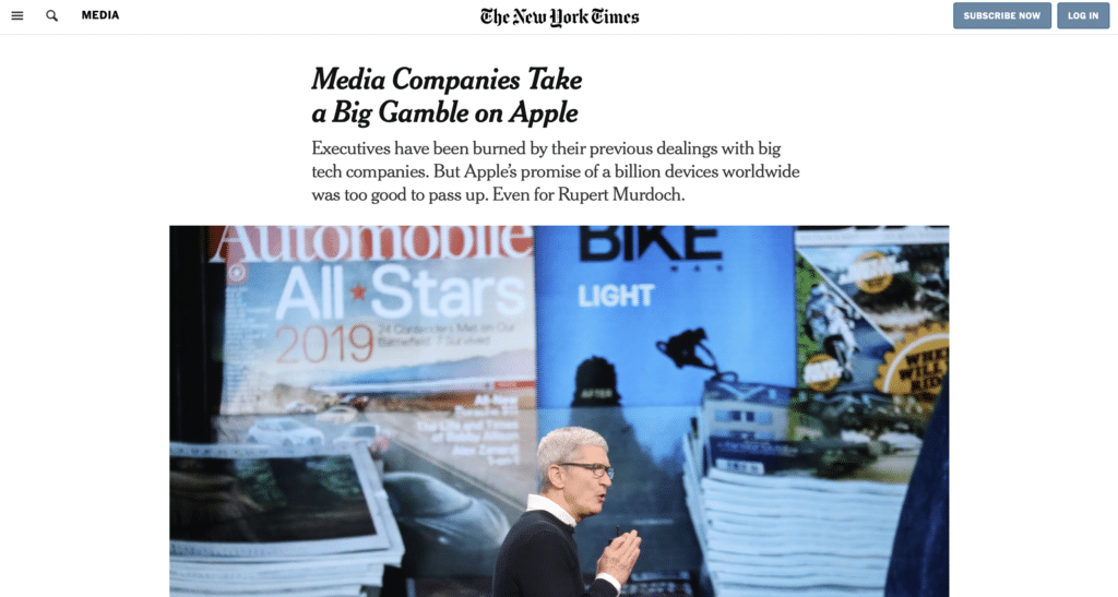 คนสมัคร Apple News+ เกินสองแสนใน 48 ชั่วโมงแรก แต่ New York Times ยัง